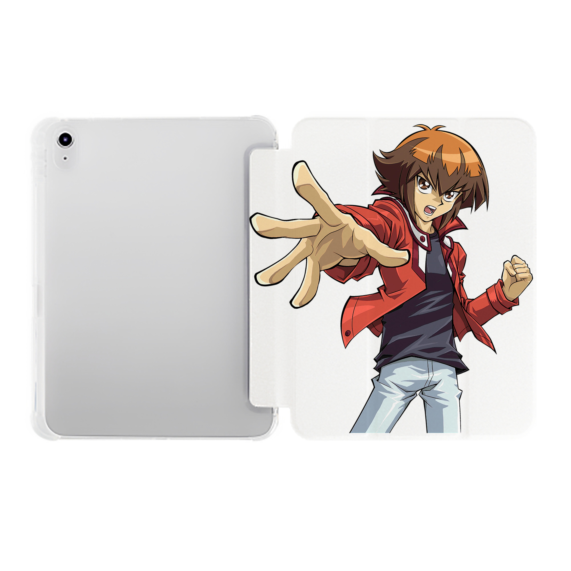 （画像用） 遊☆戯☆王 Yu-Gi-Oh! IPad ケース ペン収納付き 三つ折りスタンド PUレザー×シリコン 対応機種9.5/10.5/10.9インチ